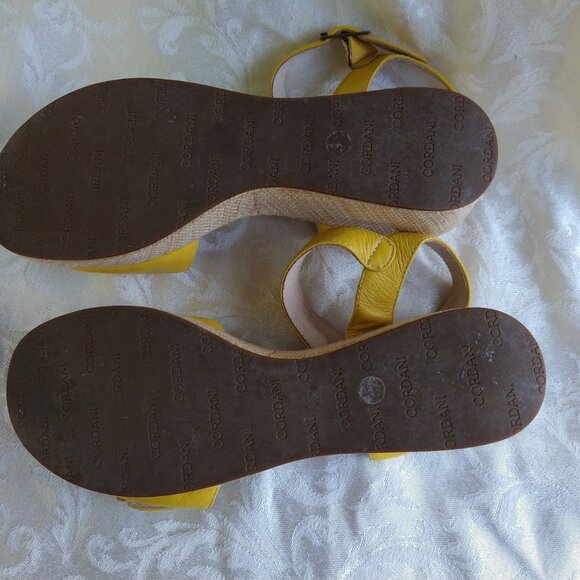 Yellow Leather Cordani Calzature Women's Wedge Heel Sandals Excellent Condition - Picture 5 of 9